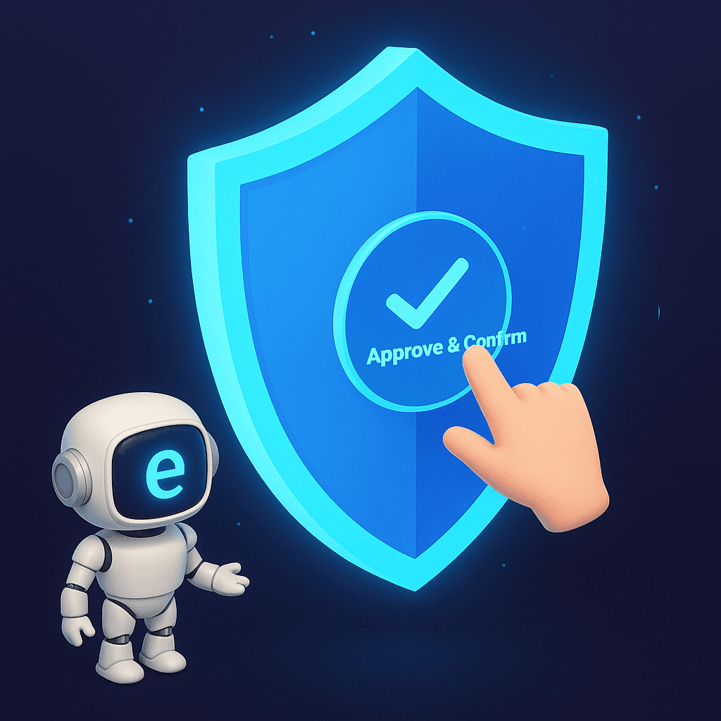 Security shield with approval confirmation